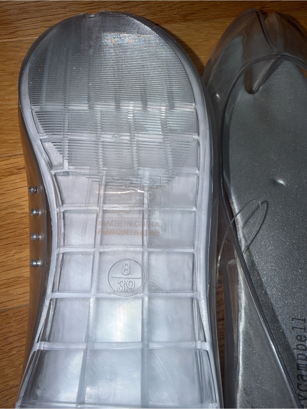 JEFFREY CAMPBELL Fixed Split Toe Jelly Flat - Clear Sz 8 - Picture 8 of 8